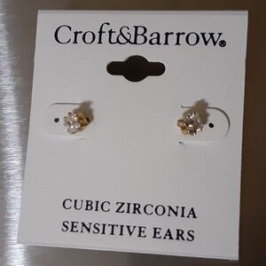 Croft & Barrow Cubic Zirconia Sensitive Ears Earrings